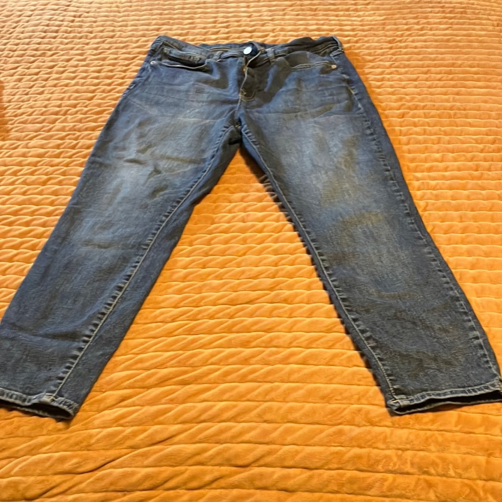 Lucky brand cropped, high waisted jeans.  Style is Bridgette.